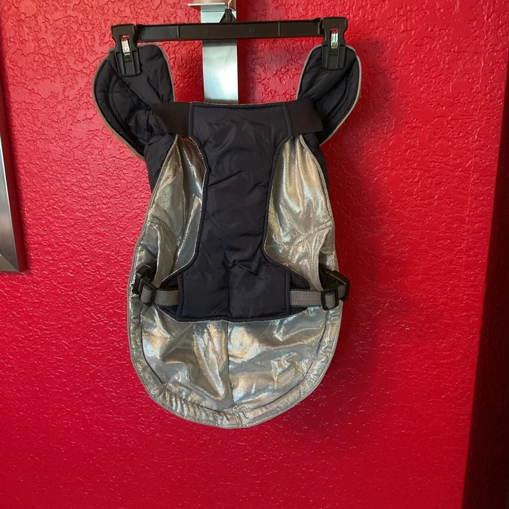 Arcadia Trail Gray Adjustable Dog coat and harness, medium 23-27”